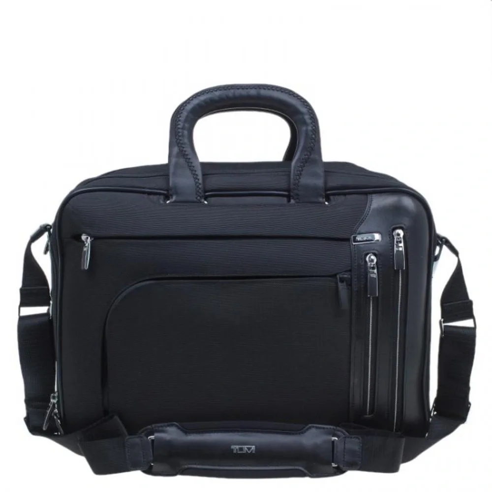NWOT TUMI Black Canvas T-Pass Kennedy Deluxe Brief Laptop Bag